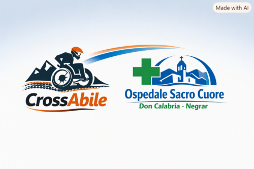 unione di due logo Crossabili e Ospedale di Negrar