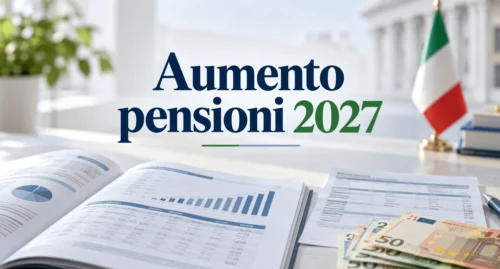 generato con ai scritta Aumento Pensioni 2027 con bandiera italiana