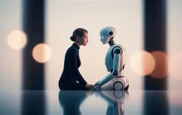 immagine di una donna e di un umanoide